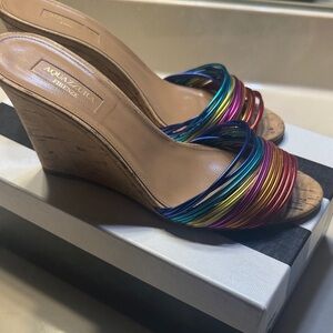 Aquazzura Rainbow Wedge Sandals